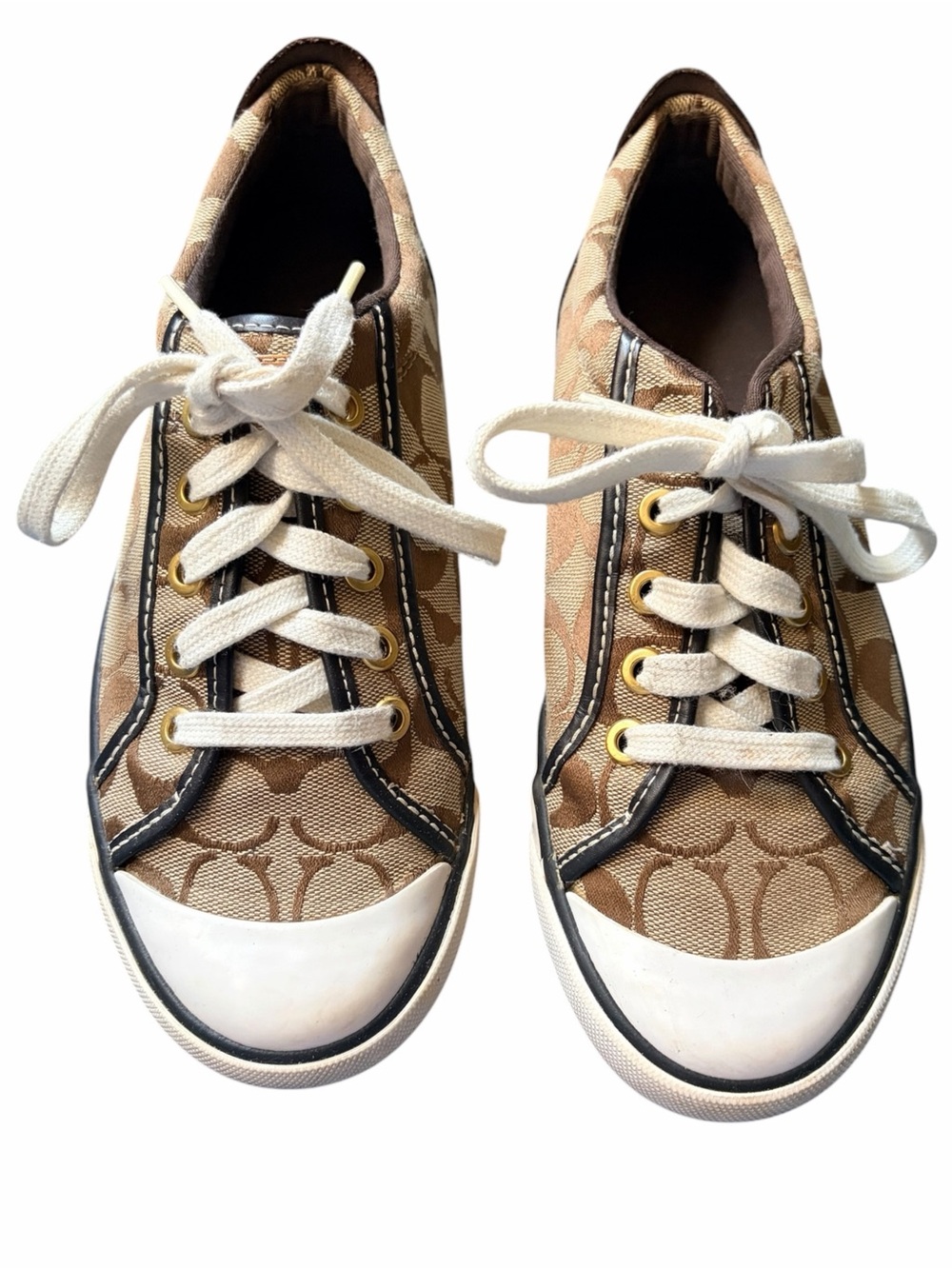Coach Barlett Low-Top Signature Canvas Sneakers - Tan/Cream
